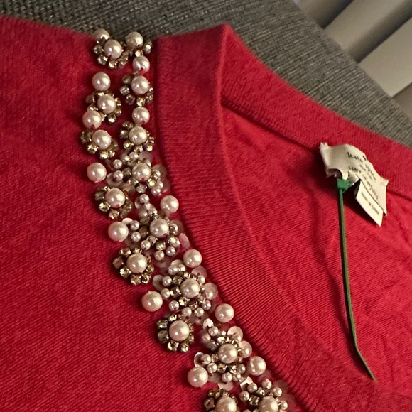 kate spade Red Embellished Cardigan - Picture 6 of 10